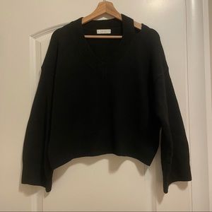 OAK+FORT black  open neck sweater